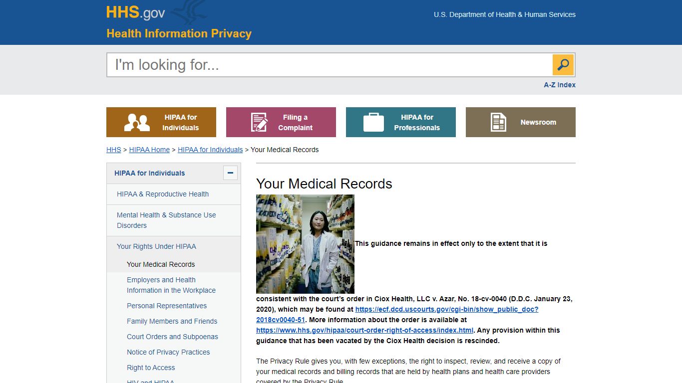 Your Medical Records | HHS.gov